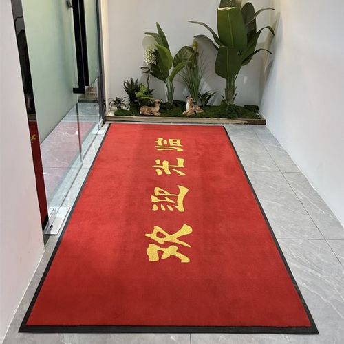 欢迎光临地毯门垫防滑脚垫门口地垫商用酒店尼龙地毯pvc定制logo