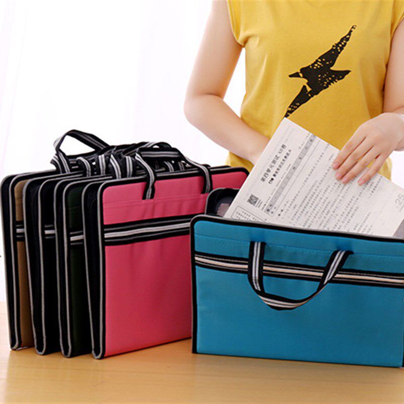文件袋多层风琴包小清新学生用多功能帆布资料袋拉链a4文件夹分层