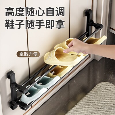 拖鞋收纳架鞋子收纳神器折叠鞋架子入户门后壁挂式免打孔家用室内