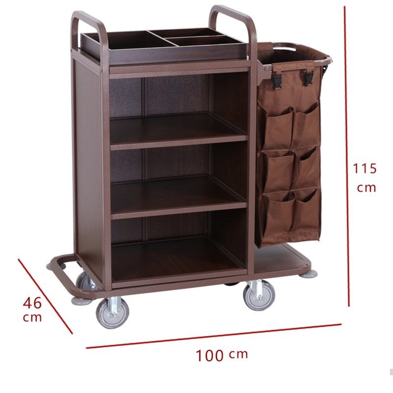 酒店布草车客房专用工作车卫生木质木板服务车清洁车保洁车手推车