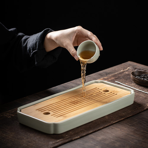 茶盘家用现代小型m沥储水式茶台功夫茶具陶瓷茶海简约干泡台托盘