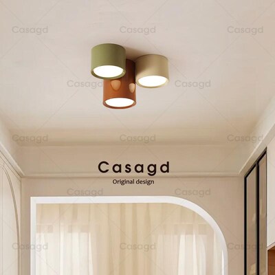 明装筒灯卧室房间书房LED天花灯客厅灯吸顶灯彩色儿童房射灯casa