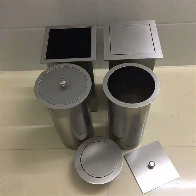 不锈钢台面嵌入式垃圾桶盖子圆形手提盖子隐藏装饰掀盖分离盖定制