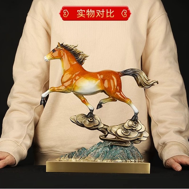 弗朗德办公室客厅玄关装饰品铜马摆件家居饰品开业乔迁礼物