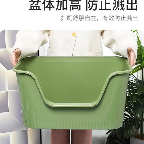 超大号猫砂盆防溅出缅因猫开放式一体巨型猫厕所猫咪猫沙盆子屎盆