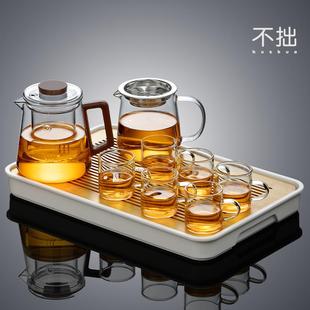家用泡茶专用办公室客厅耐高温冲泡茶壶喝茶功夫茶杯 玻璃茶具套装