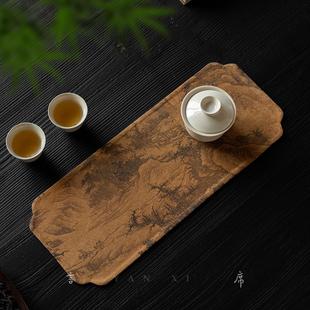 禅意轻奢高档干泡隔热小茶垫 言席双面真丝香云纱茶席38x15cm中式