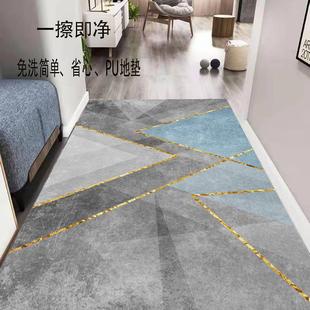 PVC入户地毯进门门口地垫家用现代轻奢门垫防水可擦免洗皮革脚垫