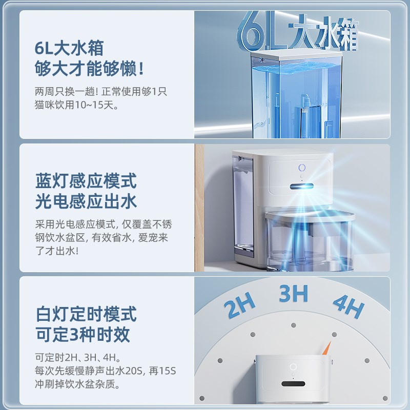 净污分离猫咪饮水机流水超大容量智能恒温加热宠物喂食自动喂水器