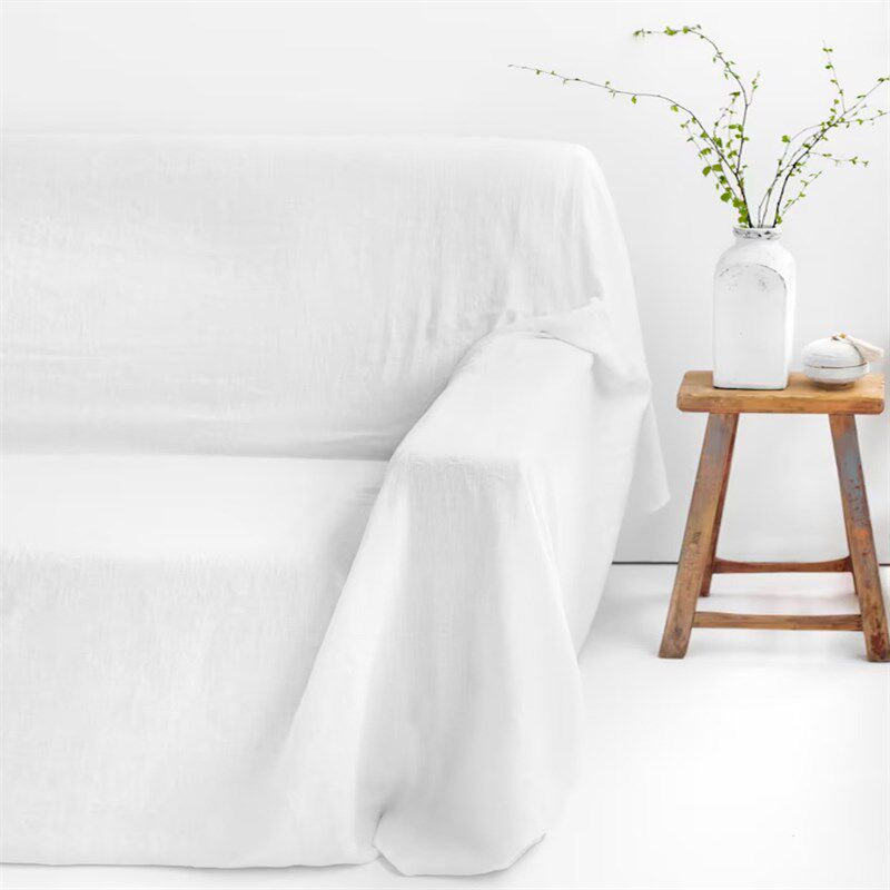 纯色亚麻沙发毯防尘盖布家用盖巾防遮布大尺寸家具沙发遮尘布定制