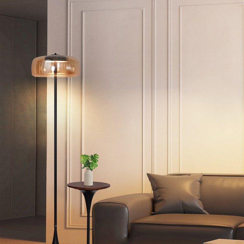 意式极简落地灯客厅沙发s旁边高级感带置物架一体床头卧室氛围立