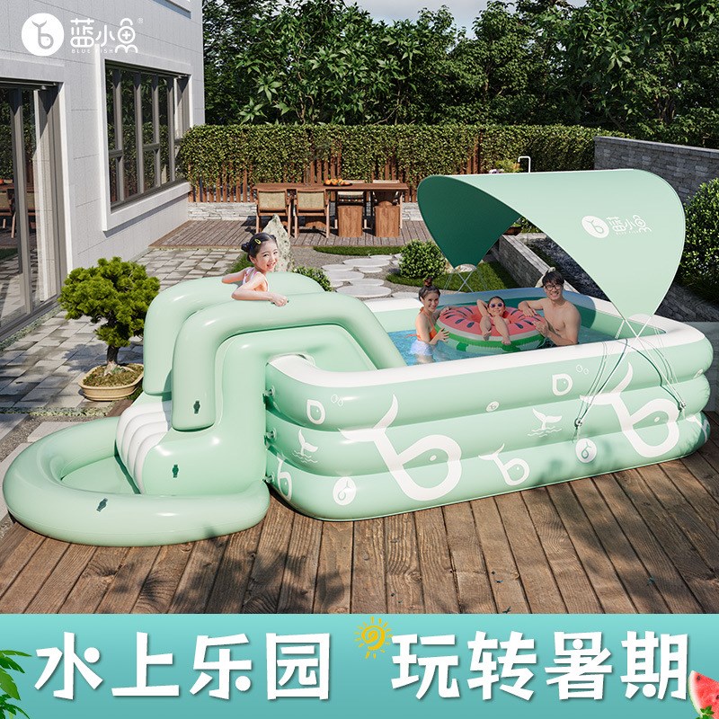 游泳池家用大人小孩充气泳池带滑梯遮阳棚儿童游泳池宝宝戏水池