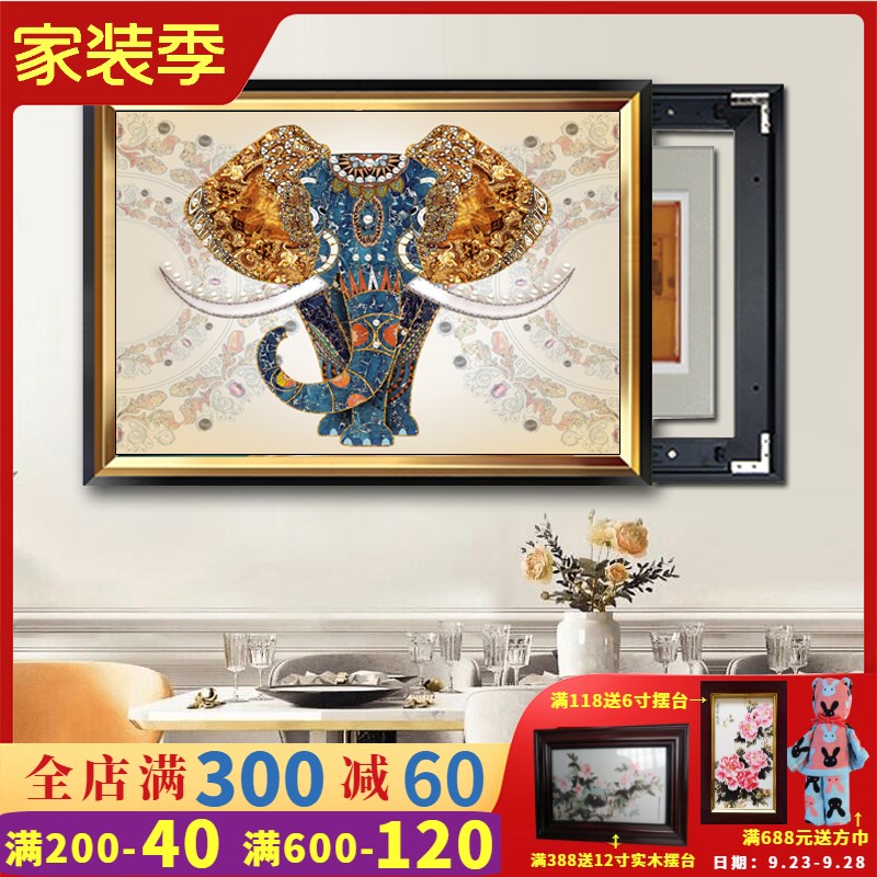 欧式电表箱装饰画美式花卉风景福B禄招财画大尺寸遮挡挂画可免打