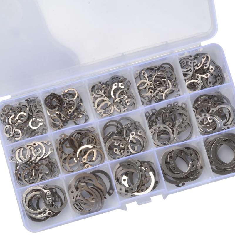 2021卡簧c型轴用卡环圈圆环孔挡圈eF卡304O不锈钢六角螺母弹垫圈