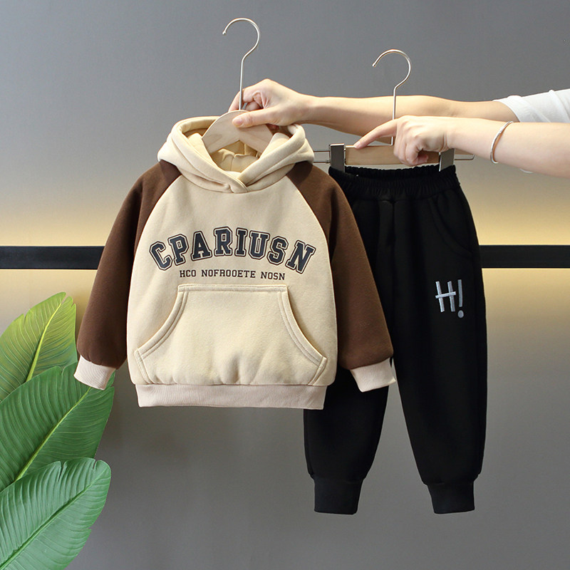 男童冬季加绒加厚厚棉T套装宝宝酷帅时髦冬装儿童洋派连帽两件套,童装/婴儿装/亲子装,套装,淘宝优惠券,粉丝福利购,淘宝优惠卷