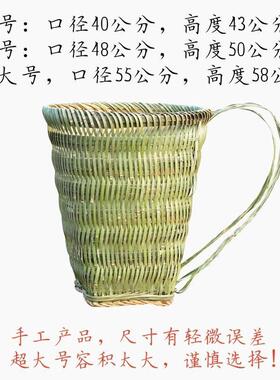 采茶竹篓手工竹编鱼篓小背u篓采茶工具舞蹈演出道具专用小篮子竹