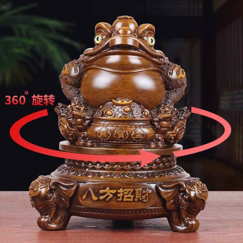 八方招财金蟾聚宝盆摆件客厅办公室蟾蜍装饰品店铺乔迁开业礼物