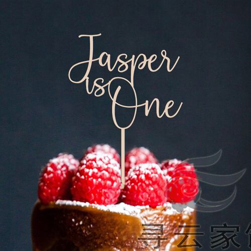 定制木质/亚克力英文周岁庆典摆件cake topper生日蛋糕插牌装饰