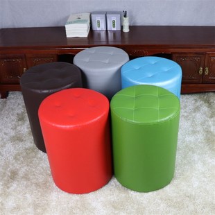 高50大皮凳子梳化妆凳沙发凳餐桌凳电脑凳鞋垫服装店换衣凳圆墩子