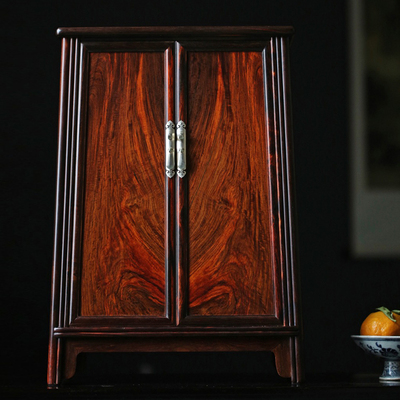 大红酸枝明式圆角柜交趾黄檀储物柜中式J实木面条柜书房红木收纳