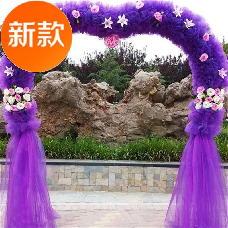 o婚庆拱门新款花门结婚绢花彩门开业场景布置婚礼装饰爬藤y花架铁
