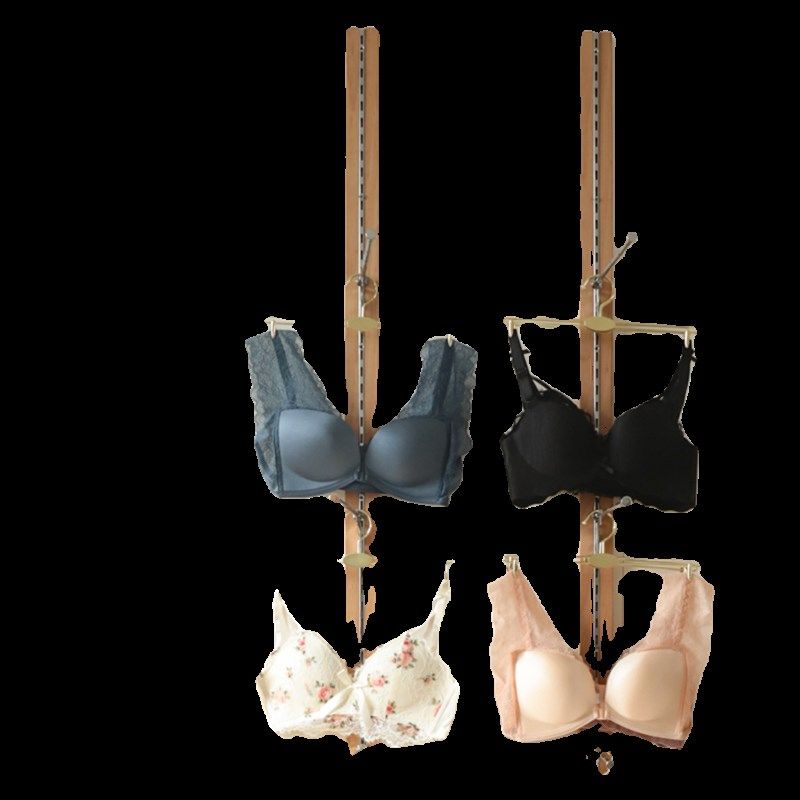 商场服装内衣店上墙展示架实木内衣挂杆挂架女士文胸内裤内衣货架