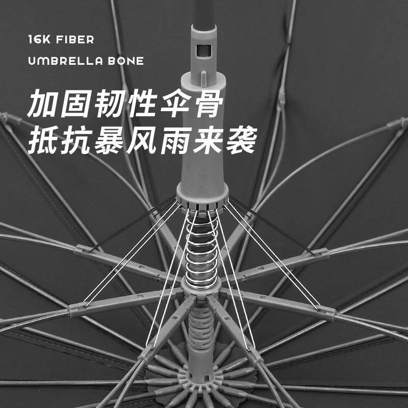 黑色高级雨伞定制印logo长柄可印图案商务男直柄晴雨伞订制广告