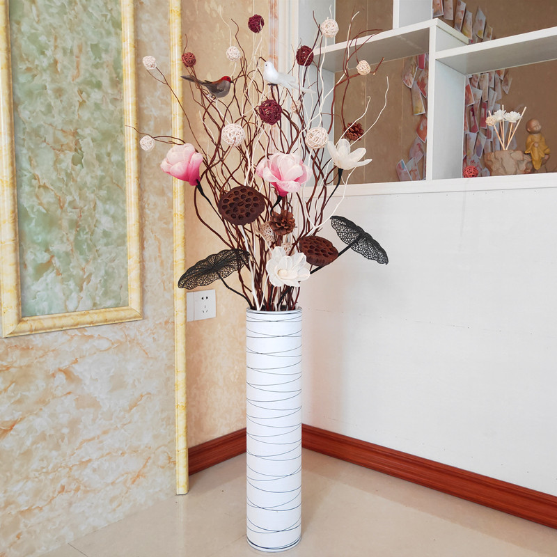 龙柳干枝树枝装饰干花客厅摆件落地假花隔断橱窗插花新房摆设花艺