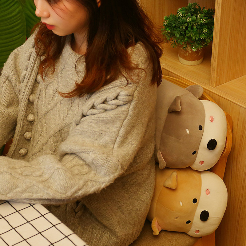 趴狗公仔毛绒玩h具狗狗玩偶可爱女孩睡觉抱枕牀头靠垫布娃娃礼物