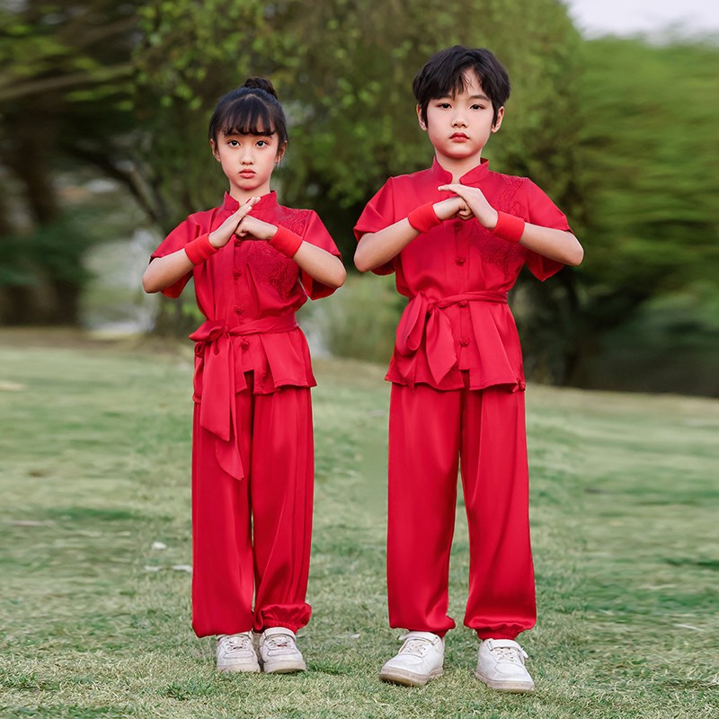 儿童武术训练服中小学生武术表演服儿童武术训练服装武术练功服新