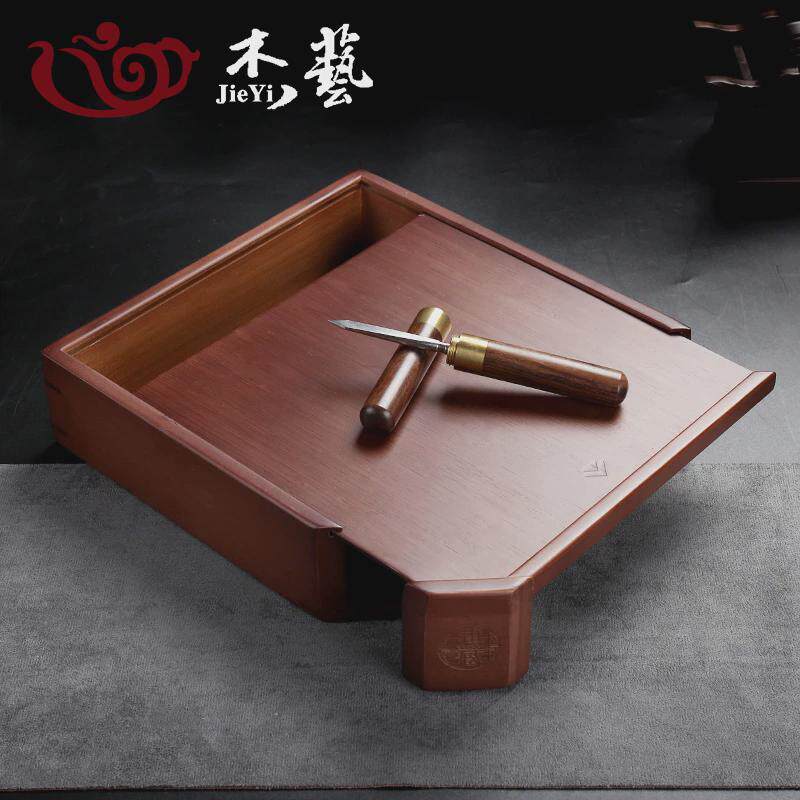 普洱茶收纳盒单层仓茶饼架子工具竹制分茶盘茶抽屉式功夫茶道新款