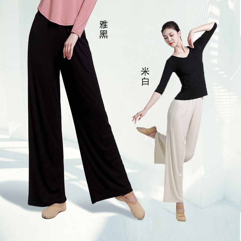 现代舞蹈练功服宽松阔腿裤专业舞蹈E裤长款直筒垂感跳舞服装女新