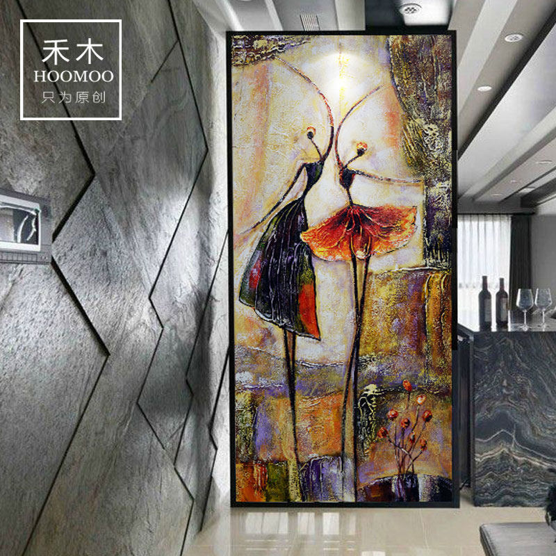 瓷砖背景墙简约现代客厅 玄关过道背景 拼图剪画T拼花瓷砖艺术定