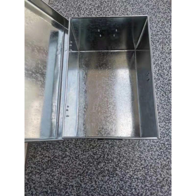 加厚镀锌白铁皮箱子 长方形工具箱 学生收纳箱储物箱票据箱带锁