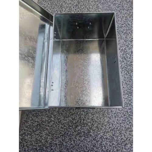 加厚镀锌白铁皮箱子 长方形工具箱 学生收纳箱储物箱票据箱带锁