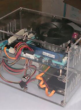 DIY个性化透明双层亚克力电脑机箱结实牢固的透明机箱可订做各款