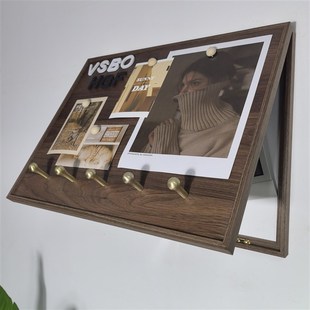 入户电表箱遮挡装饰挂衣架配电箱置物架电盒挂衣钩木纹diy磁吸板