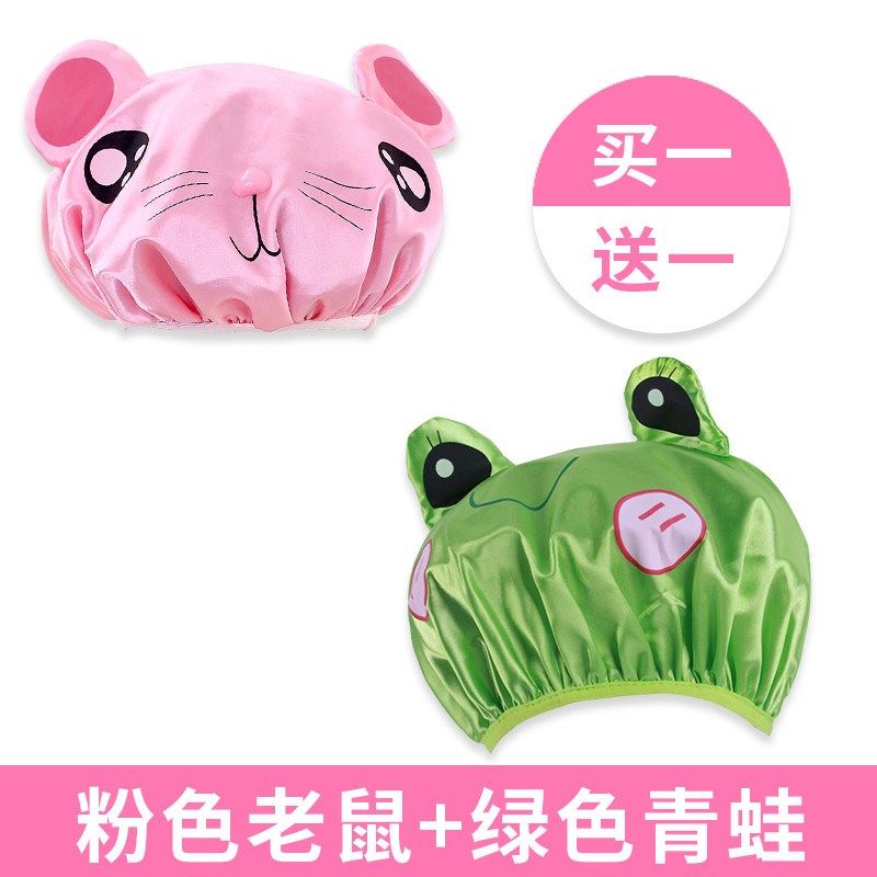 双层加厚儿童淋浴女款卡通可爱浴帽女防水洗澡沐浴头套防灰套新款