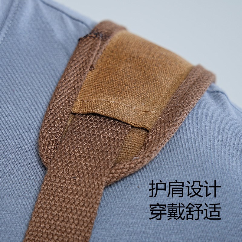 美式围裙防水防油耐磨帆布多口袋工具男式园艺园林工作服定制logo