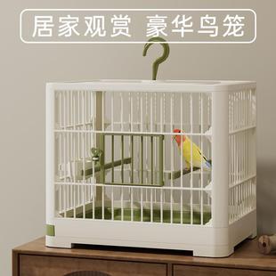 家用大号玄凤牡丹文鸟笼养殖专用便携带外带观赏笼 鸟笼子鹦鹉新款