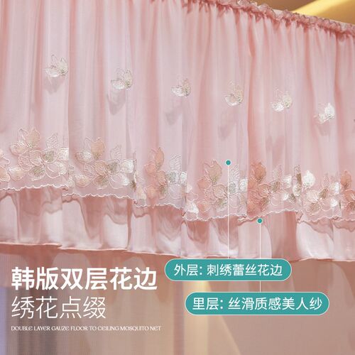 2024年新款防摔文蚊帐婴儿防止掉床儿童女孩家用卧室免安装蒙古包