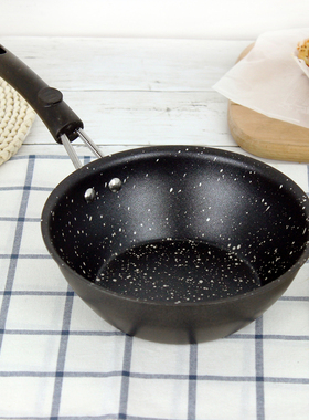 特厚铁锅麦饭石不粘锅18CM22CM宝宝辅食小平底煎锅炒锅不黏煮面锅