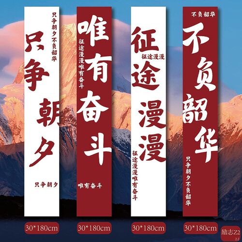 办公室墙面企业文化横幅励志挂布装饰背景布露营团建氛围横幅道具