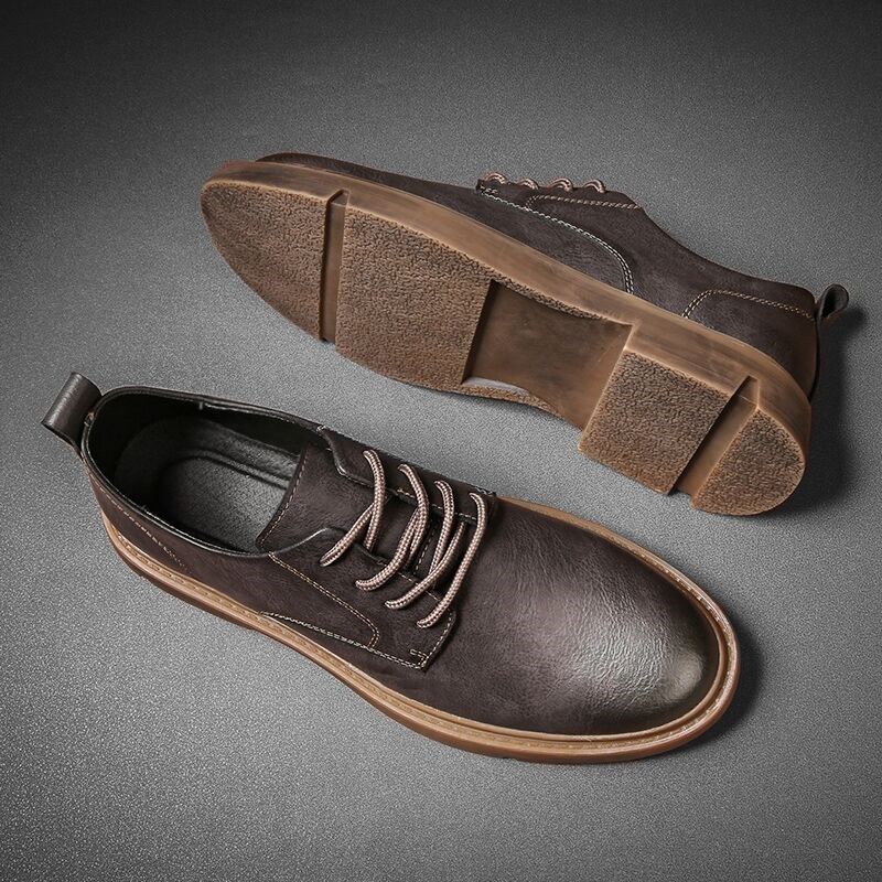 马丁靴男低帮英伦风工装休闲皮鞋春季春秋款男鞋男士马丁鞋子男款