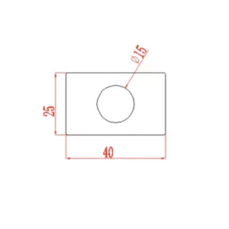 15铝管*铝铝型材孔 40 长方形 铝材*材 25 棒铝合金型材