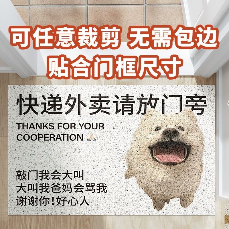 家用搞笑可爱活着回来就行入户门地垫丝圈进门大门口地毯门垫耐脏