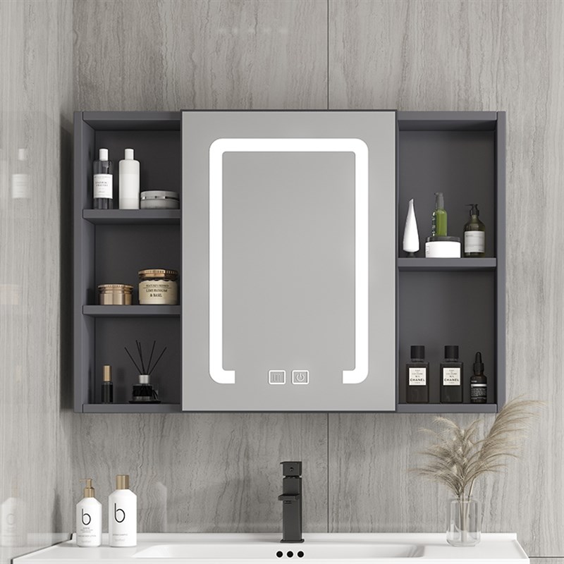 智能浴室镜柜挂墙式带背光灯防雾卫生间镜子置物架单独收纳一体柜