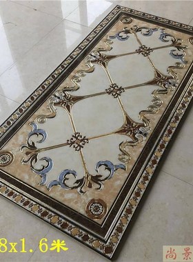 过道走廊图拼花地砖800800入户玄关60777拼瓷砖毯花抛地晶砖.80