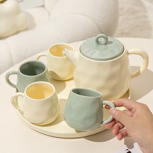 陶瓷冷水壶套装茶壶茶杯水杯凉水壶简约喝下午茶杯具乔迁新居送礼