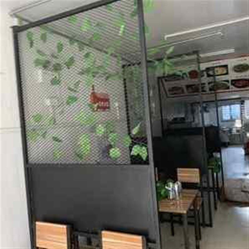 铁艺网格照片墙网片上墙网架工业风吊顶隔断铁网装酒吧屏风吊顶网